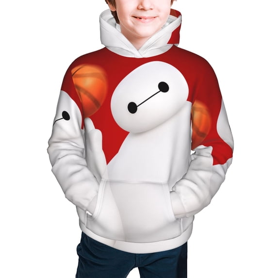 Cartoon Character Youth Hoodie Graphic Colorful Cool Kids Hooded Sweatshirts Kangaroo Pocket for Boys Girls Large