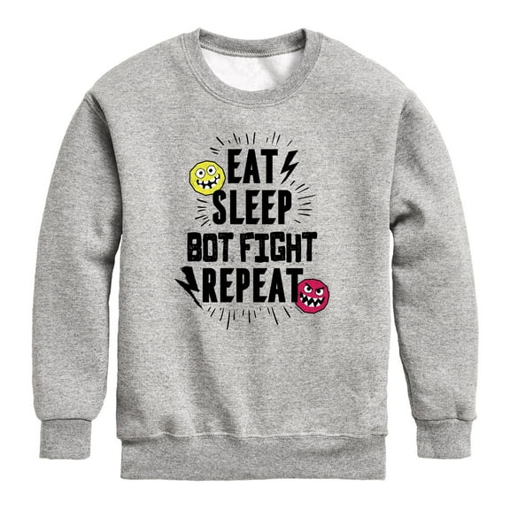 Big Hero 6 - Eat Sleep Bot Fight - Youth Crewneck Fleece Sweatshirt