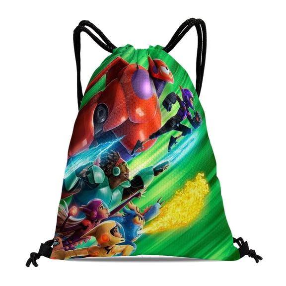 Big Hero 6 Fitness Pack:Waterproof, suitable for hiking, yoga, swimming, travel, beach shopping, measuring 15.7*17.7 inches.