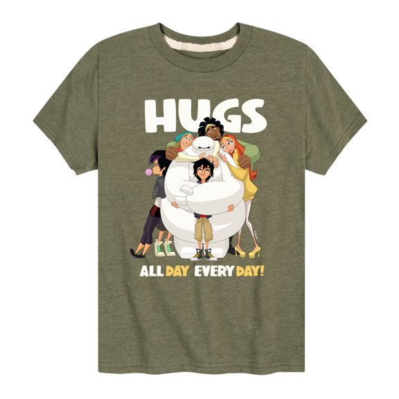 Big Hero 6 - Hugs All Day Every Day - Youth Short Sleeve Graphic T-Shirt