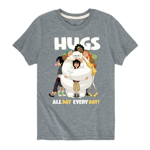 Big Hero 6 - Hugs All Day Every Day - Youth Short Sleeve Graphic T-Shirt