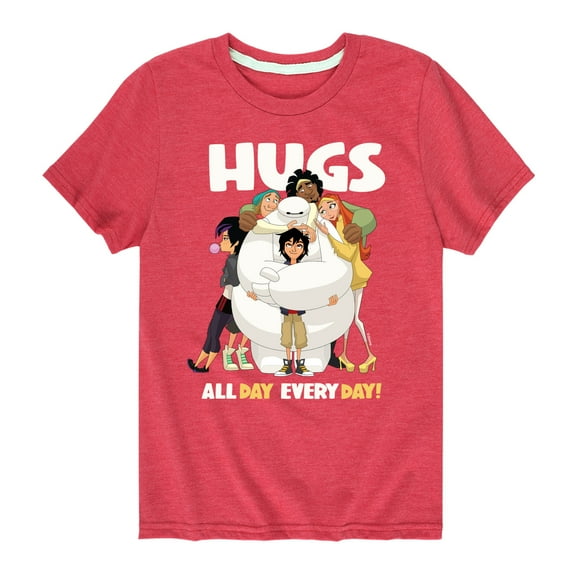 Big Hero 6 - Hugs All Day Every Day - Youth Short Sleeve Graphic T-Shirt