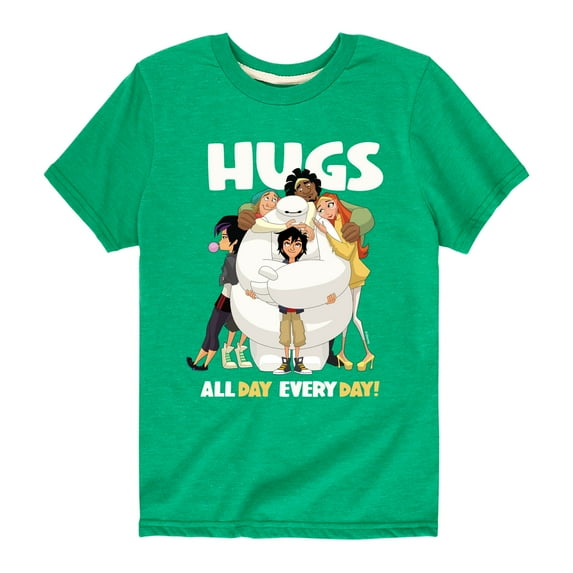 Big Hero 6 - Hugs All Day Every Day - Youth Short Sleeve Graphic T-Shirt