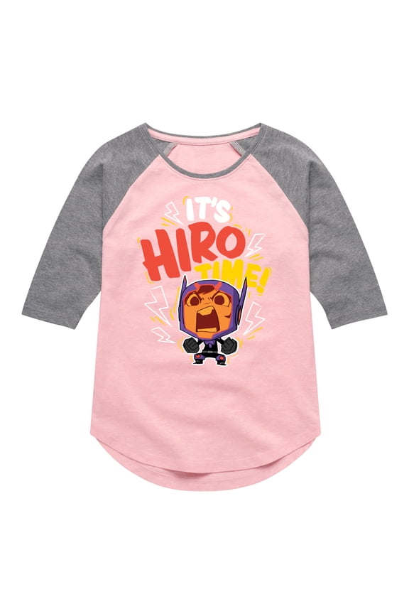 - It's Hiro Time - Toddler And Youth Girls Raglan Graphic T-Shirt