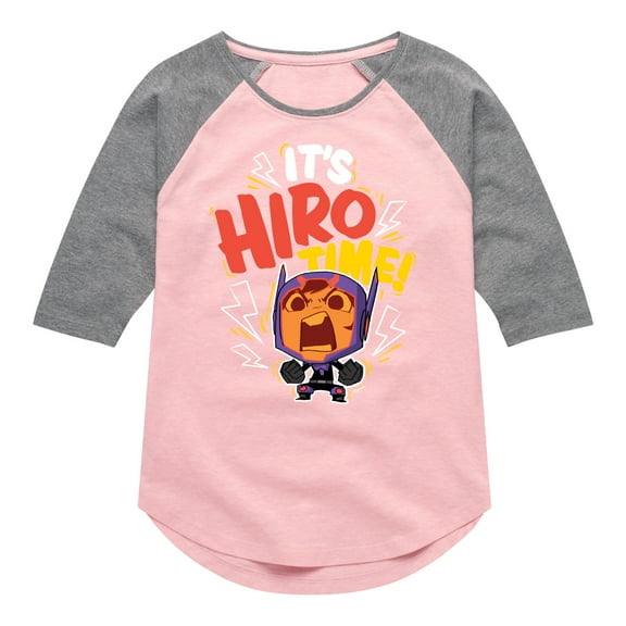 Big Hero 6 - It's Hiro Time - Toddler And Youth Girls Raglan Graphic T-Shirt