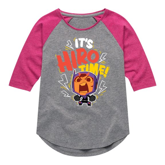Big Hero 6 - It's Hiro Time - Toddler And Youth Girls Raglan Graphic T-Shirt