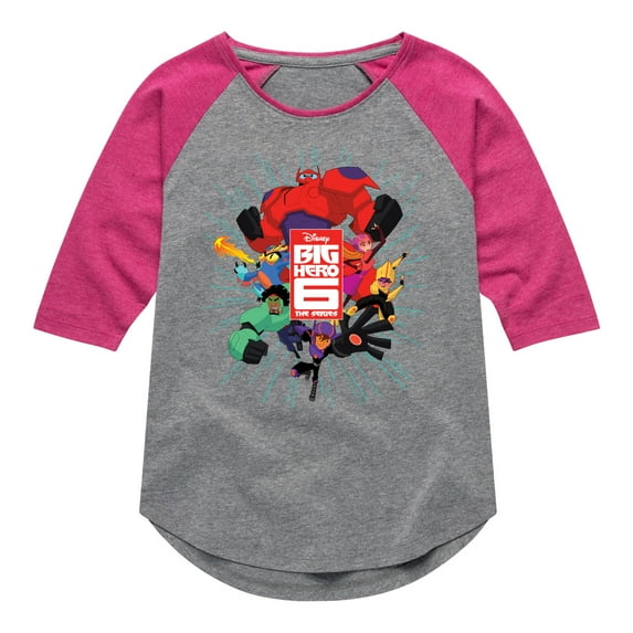 Big Hero 6 - Toddler And Youth Girls Raglan Graphic T-Shirt