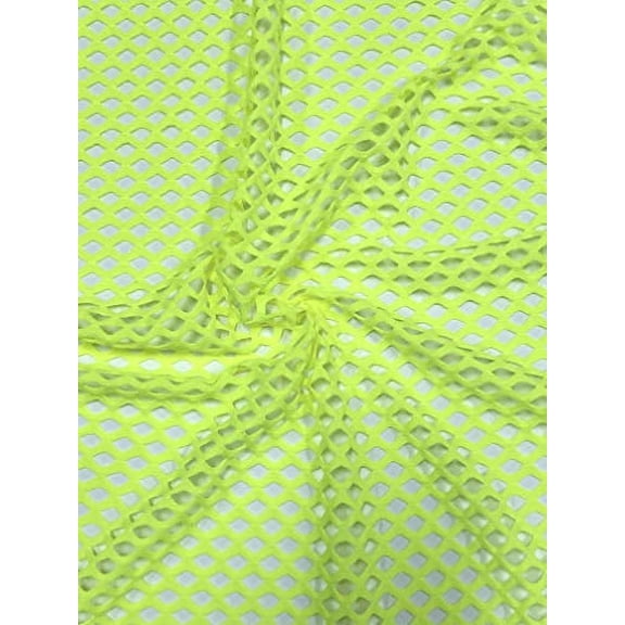 Big Hole Diamond Mesh on Stretch Polyester Spandex Fabric by The Yard (Chartreuse)