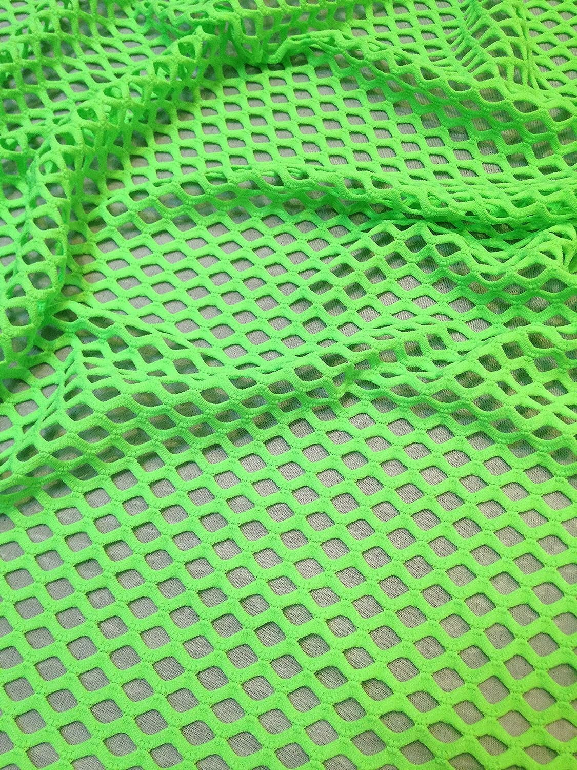 Big Hole Mesh On Stretch Polyester Spandex Fabric By The Yard (NEON