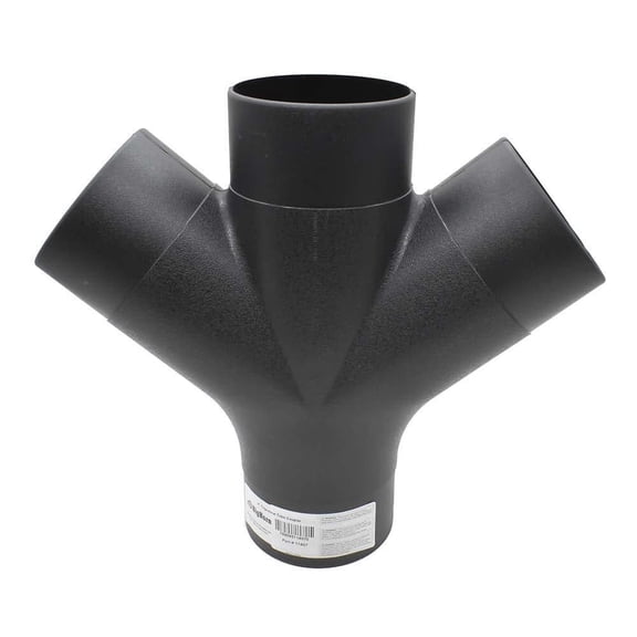 Big Horn 4 Inch Black Plastic Trigeminal Tube Coupler Adapter