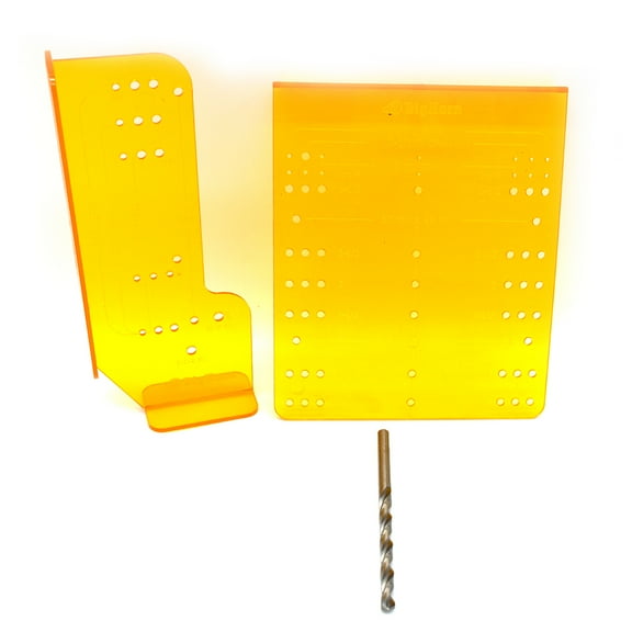 Big Horn 14845 Cabinet Doors & Drawer Knob Installation Template Kit with Drill Bit