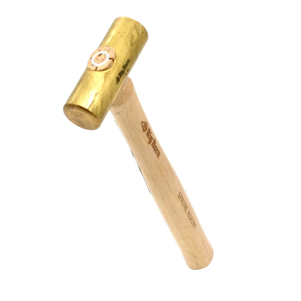 Big Horn 1 Lb Brass Hammer With Hickory Handle – Non-Sparking, Forged Head For Combustible Environments