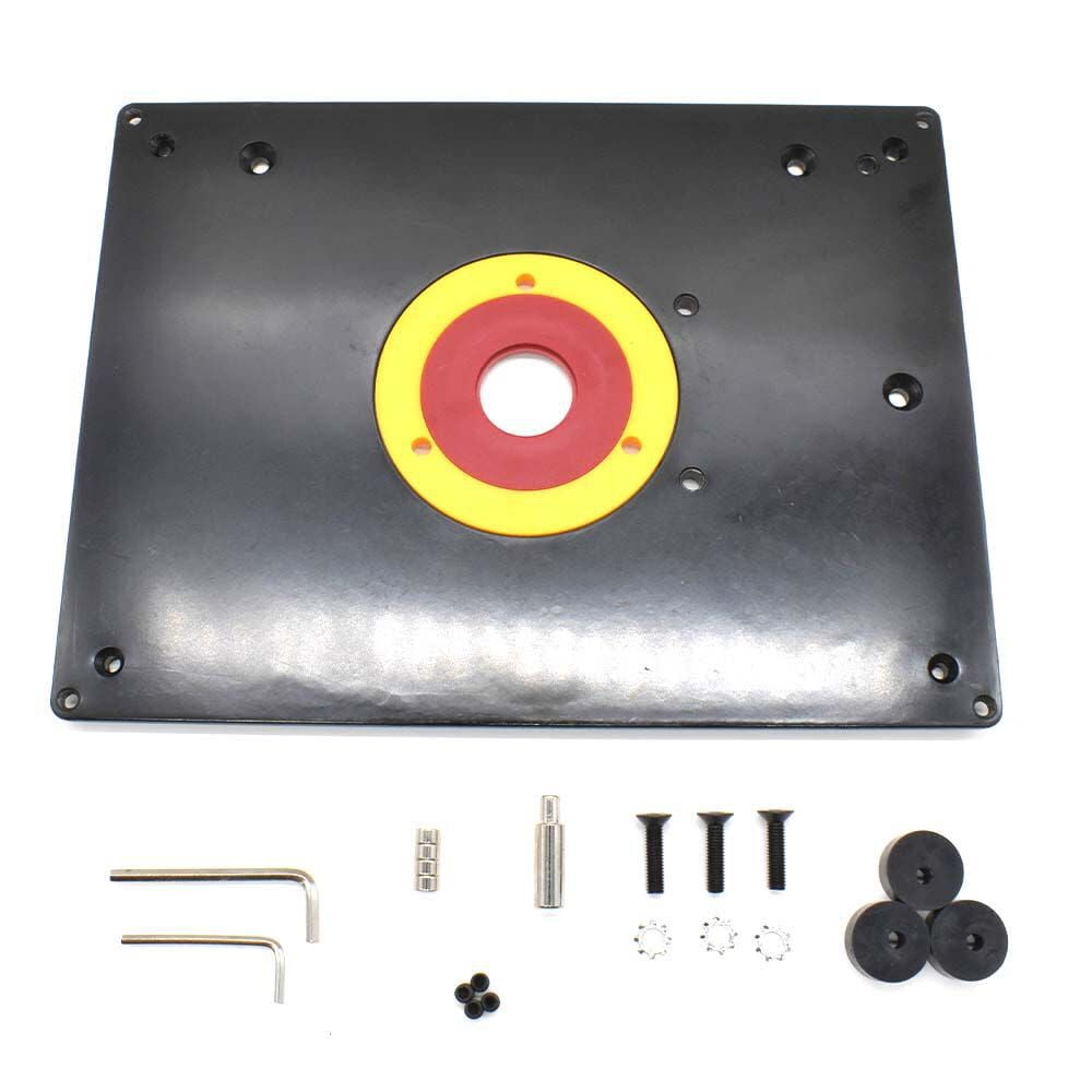 Big Horn 18101 9-Inch x 12-Inch Router Table Insert Plate w/ Guide Pin & Snap Rings