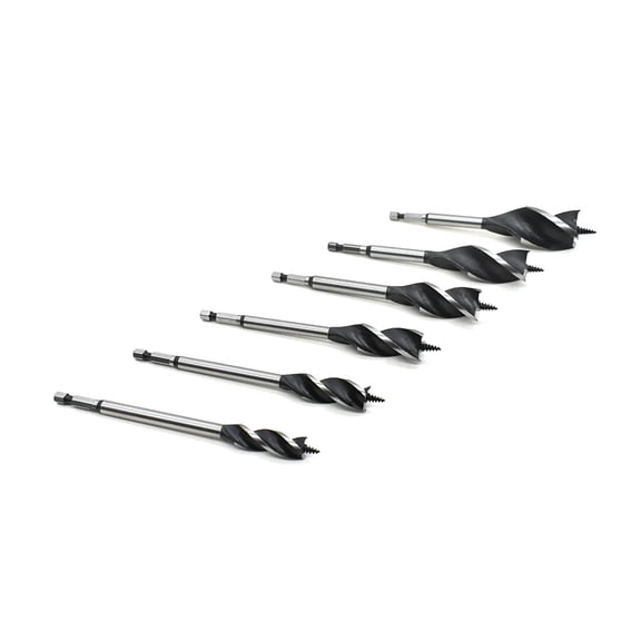 Big Horn 18984K TurboBore Tri Flute Wood Drill Bit 6 Piece Set - 1/2 Inch To 1-1/4 Inch