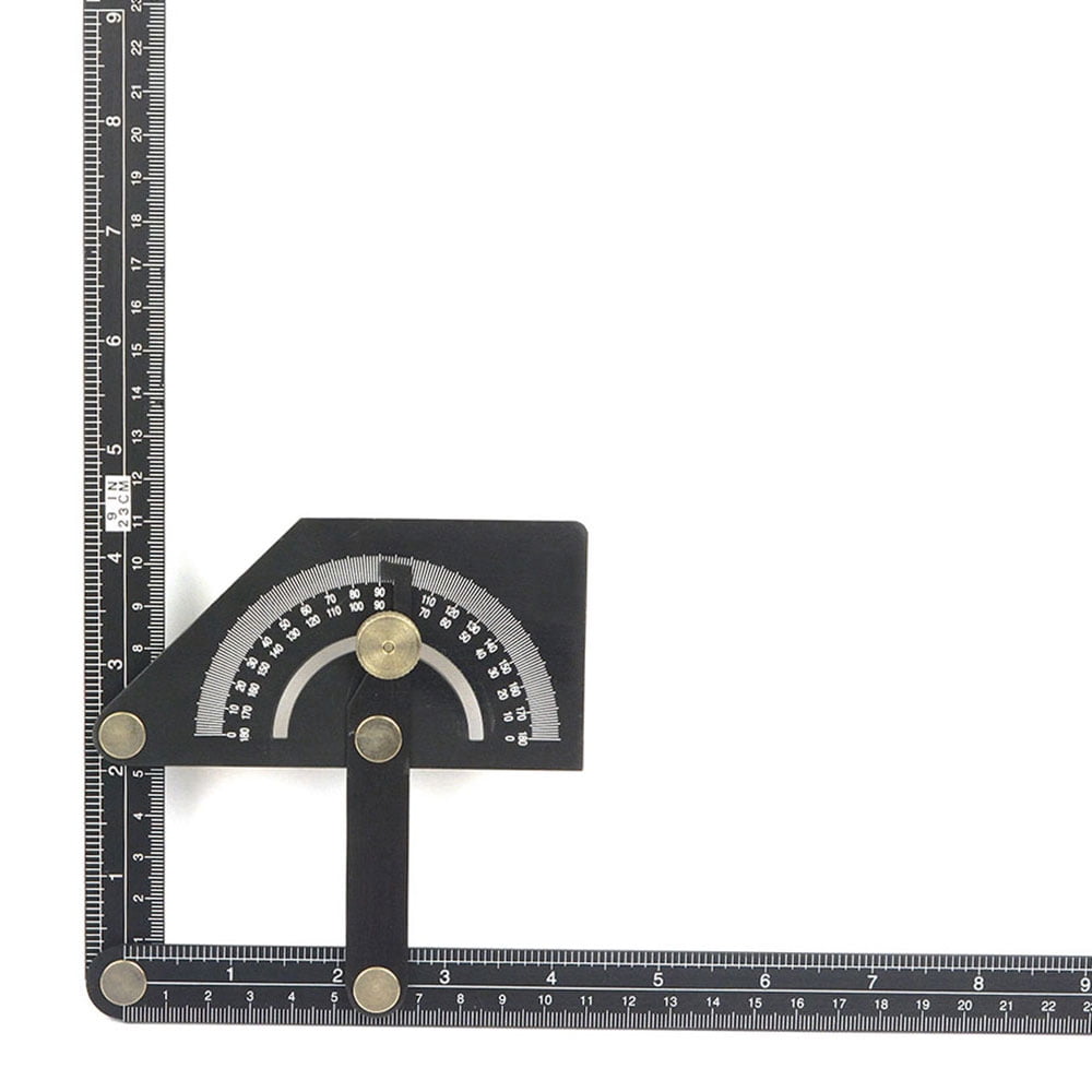 Big Horn 20-Inch Black Aluminum Protractor with Ruler