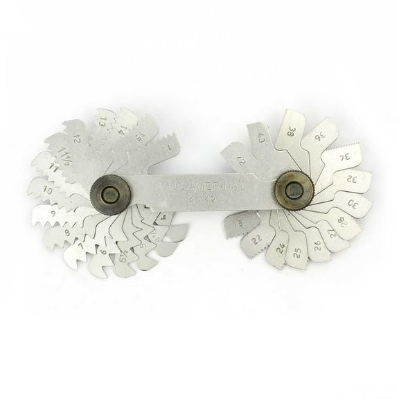 Big Horn 19212 Screw Pitch Gauge 4-42 TPI, 28 Leaves, 60 Degree Threads