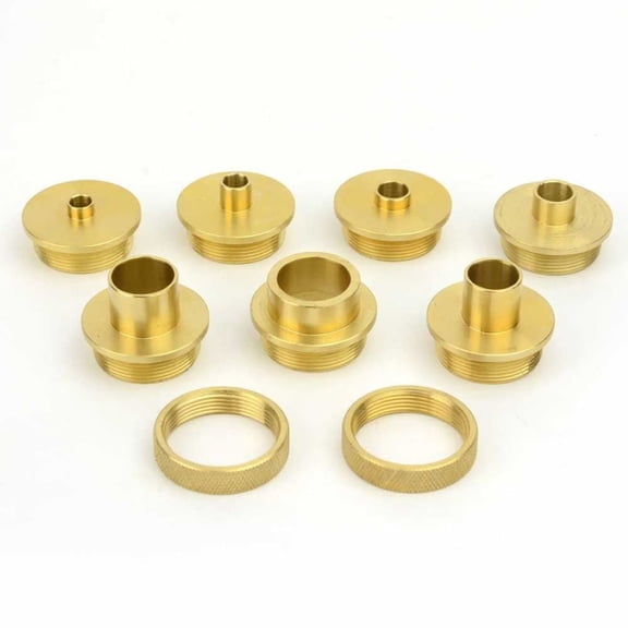 Big Horn 19604 Brass Router Template Guide Bushing Set 9-Piece