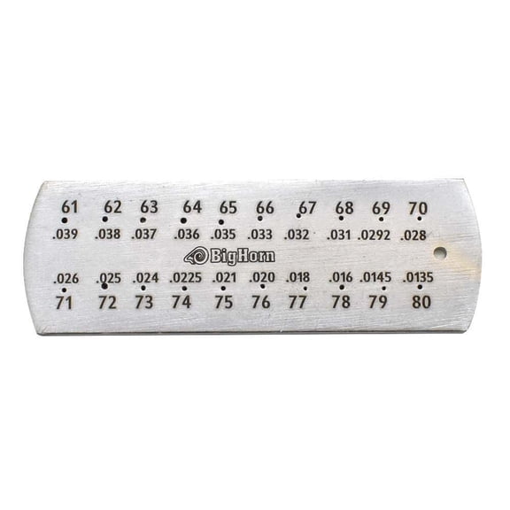 Big Horn #61-80 Heavy Steel Drill Gauge For Drill Bit