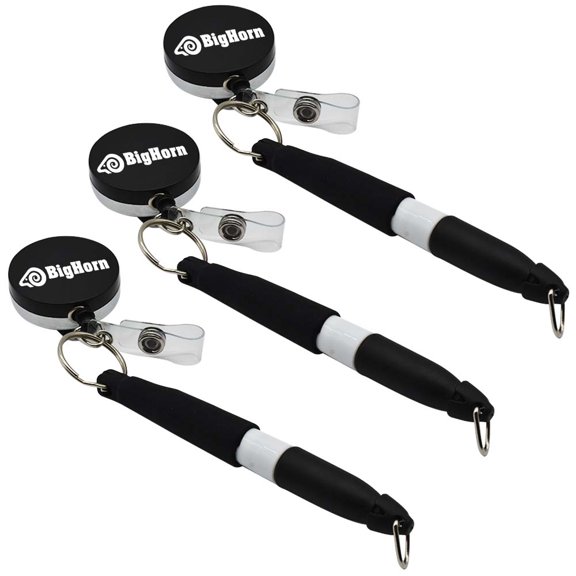 Big Horn 19884-3PK Heavy Duty Retractable Pull Pen & Pencil Holder with Pen (3/Pack)