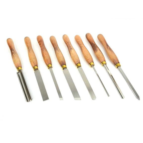 Big Horn 24116 / Crown Tools 290 8 Pc Woodturning Tool Set - Wooden Box