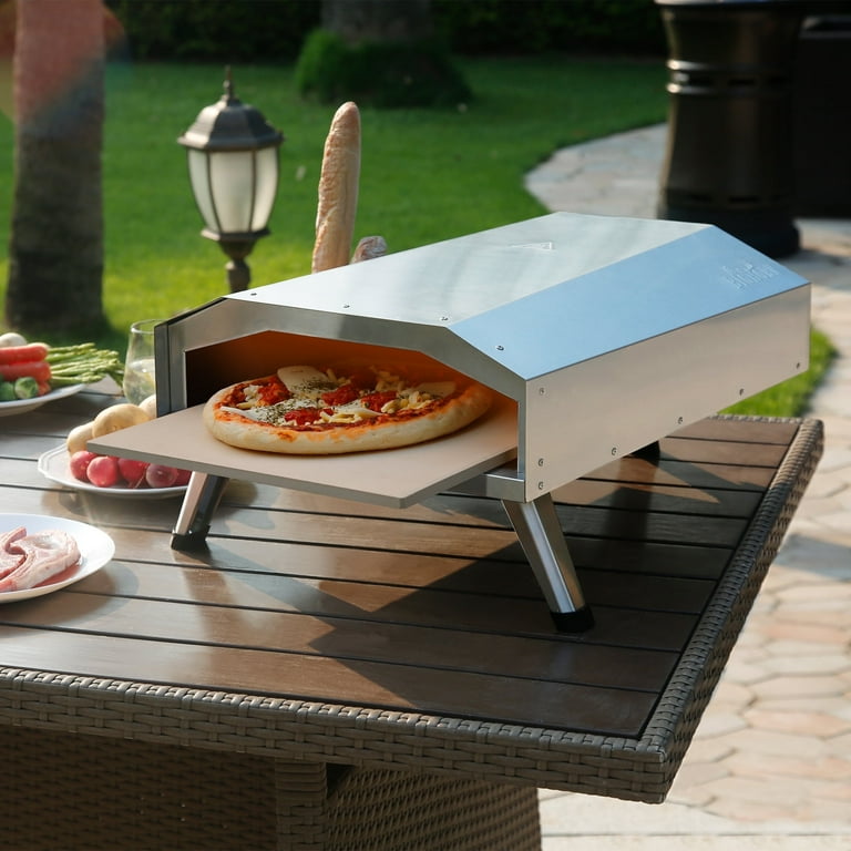 Big Horn Outdoor Gas Pizza Oven, Stainless Steel, Foldable Legs