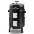 thumbnail image 1 of Master Cook Vertical 16" Steel Charcoal Smoker Grill, Heavy Duty 4 in 1 Fire Pit with built-in Thermometer & Adjustable Vent System Black, 1 of 12