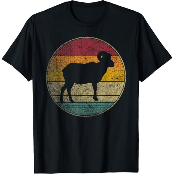 Big Horn Sheep Ram Goat Vintage Retro Style Distressed T-Shirt