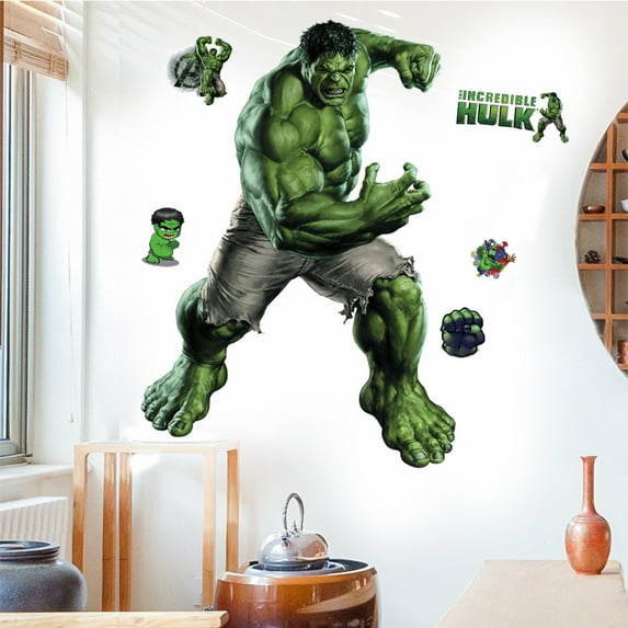 Big Hulk Sticker for Kids Room Wall Decor Peel and Stick Wall Decal Vinyl for Boys Superhero Party Decoration