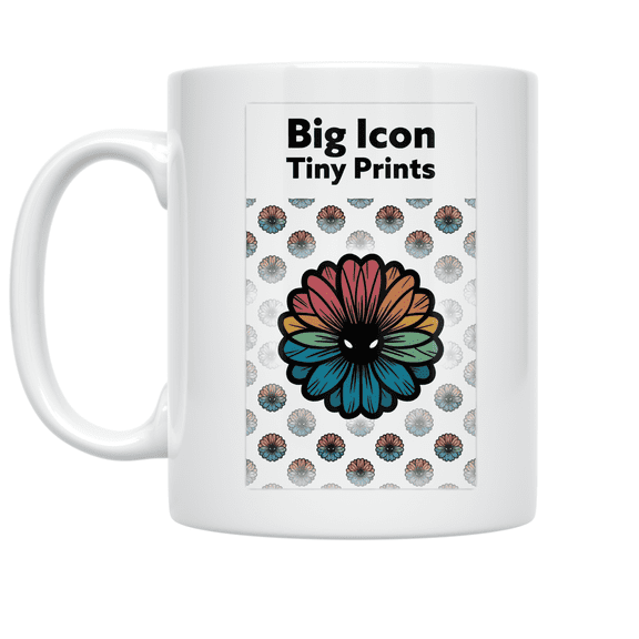 Big Icon Tiny Prints Floral Design - Flower Lover - 11 oz Ceramic Coffee Mug