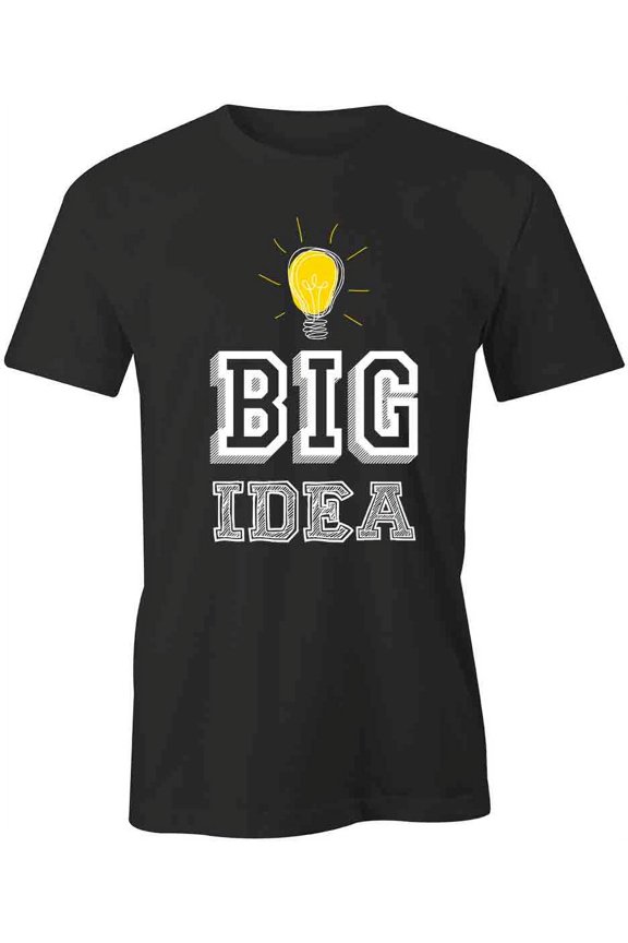 Big Idea Lightbulb T-Shirt | Cool Quote Black Tee Gift
