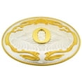 thumbnail image 1 of Big Initial O Letter Alphabet Belt Buckle Western Cowboy Rodeo Gold Silver Metal, 1 of 2