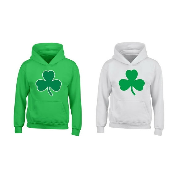 Big Irish Clover Printed Design Hoodie Long Sleeve Sweatshirt Soft and Comfy Hoodie, Lightweight Hoodie White Sweatshirt Small