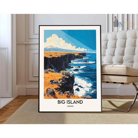 Big Island Hawaii Volcano Poster, Unframed Paper Poster 8x10in