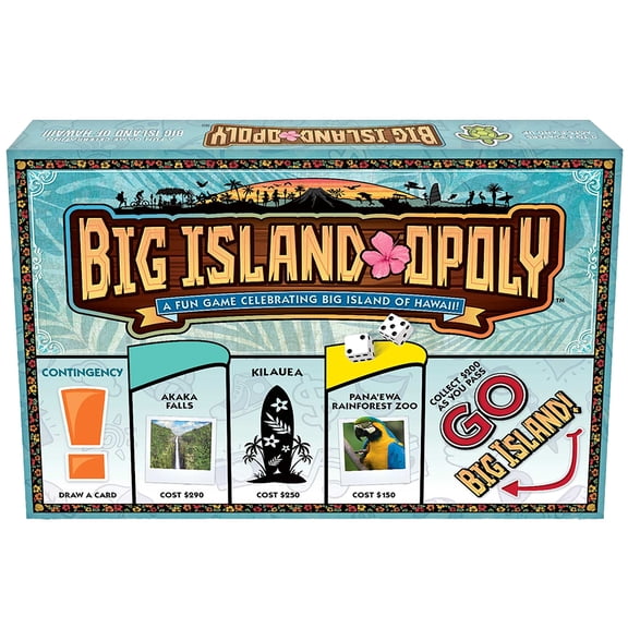 Late For The Sky: Big Island-Opoly - Vacation Destination Themed Opoly-Style Board Game, Family Strategy Play, 2-6 Players, Traditional or 1hr Version