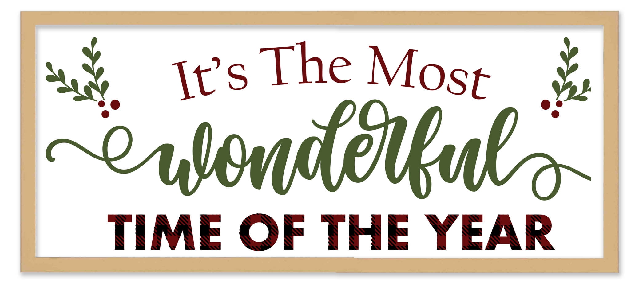 Big It's The Most Wonderful Time of the Year 9.5" x 21.5" Framed Christmas Wall Decor Sign Poster - Walmart.com