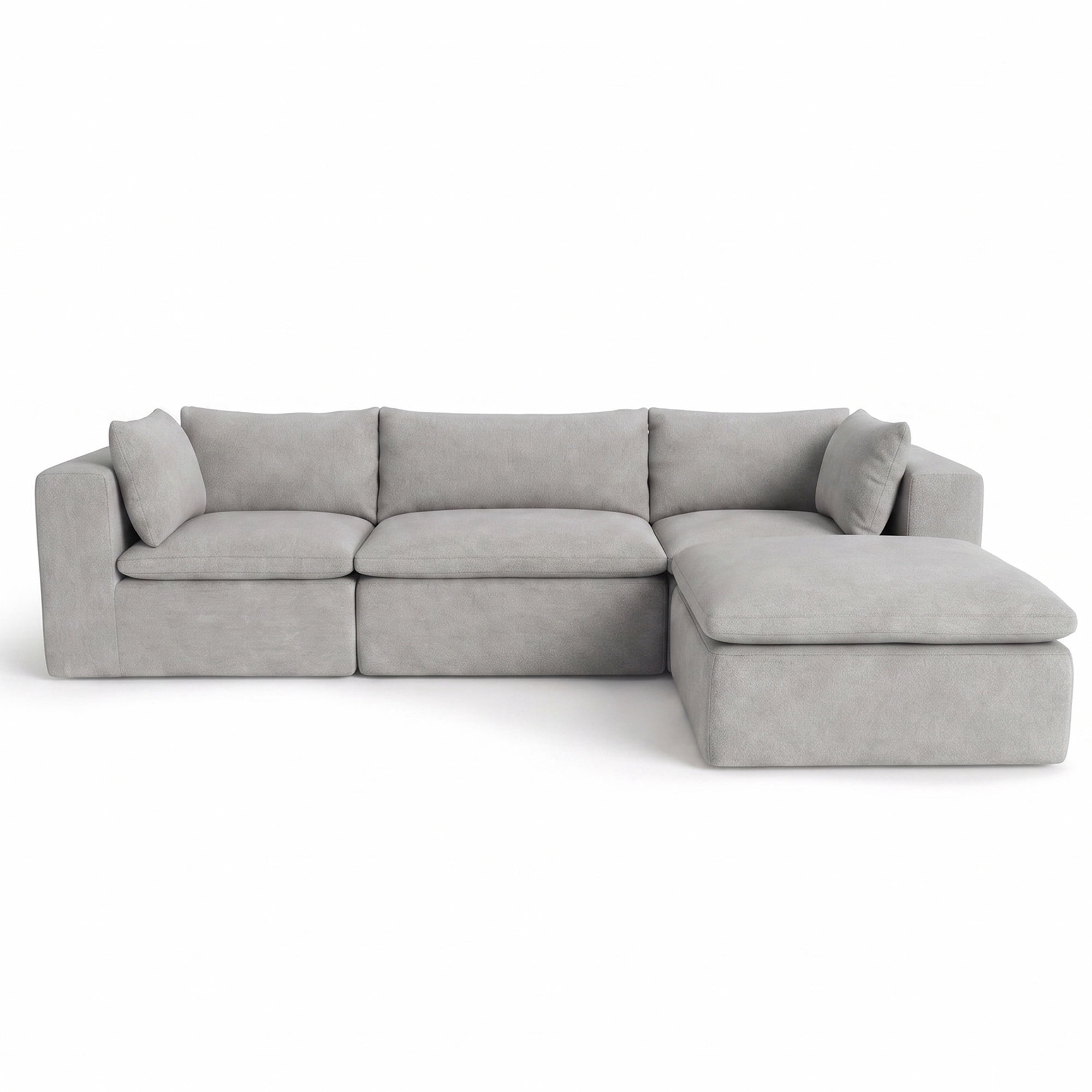 Big Joe Averra Sectional Couch for Living Room, 4 Piece Sofa, Cottage Gray