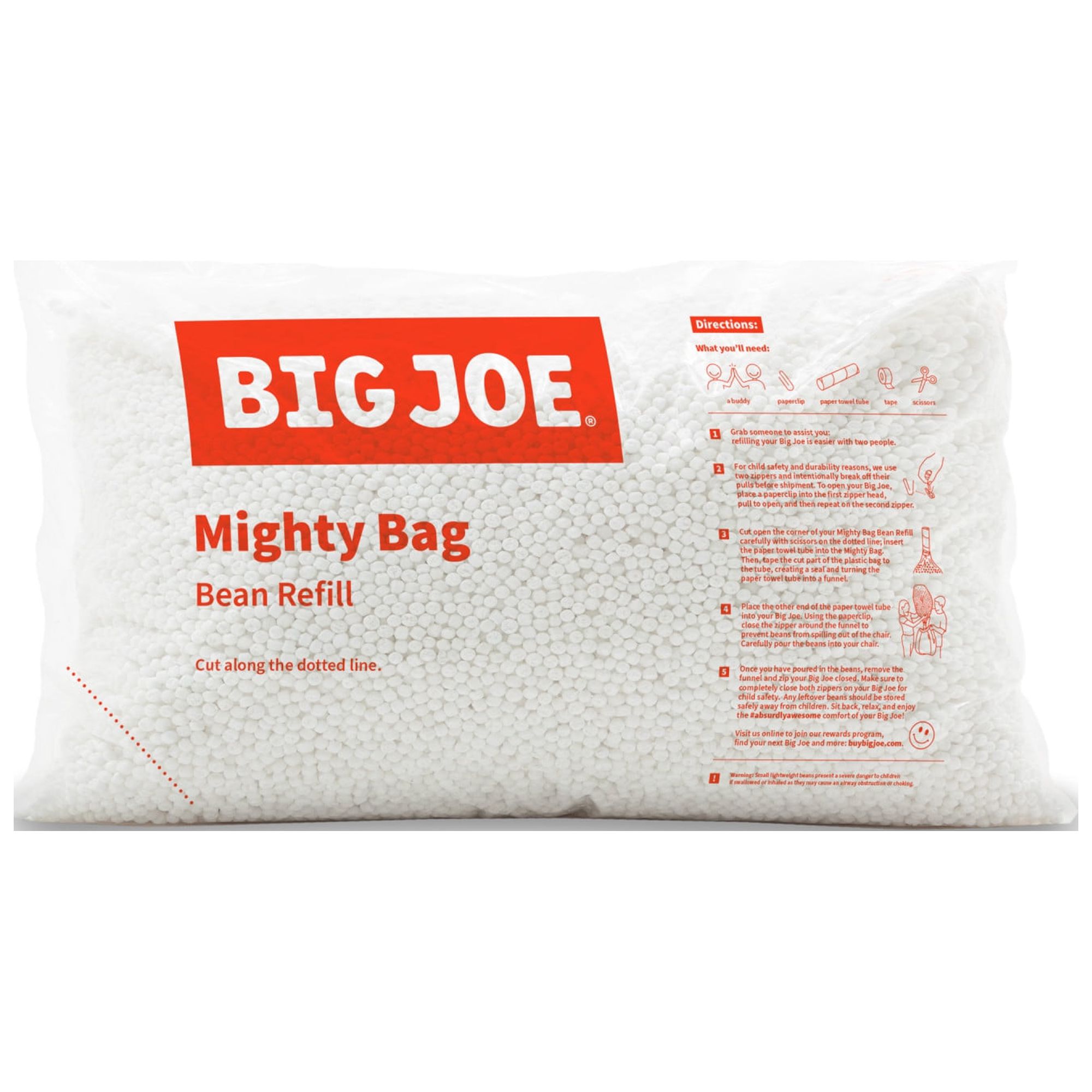 Big Joe Bean Refill Polystyrene Beans for Bean Bags or Crafts, 100 Liters - image 1 of 5