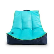 Big Joe Captain's Float No Inflation Needed Pool Lounger with Drink Holder, Navy/Aqua Mesh, Quick Draining Fabric, 3 feet