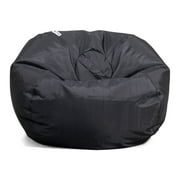 Big Joe Classic Bean Bag Chair for Kids Bedroom and Reading Nook, Easy-Clean Stretch Limo Black, Durable Nylon Polyester Blend, 2 feet Refillable