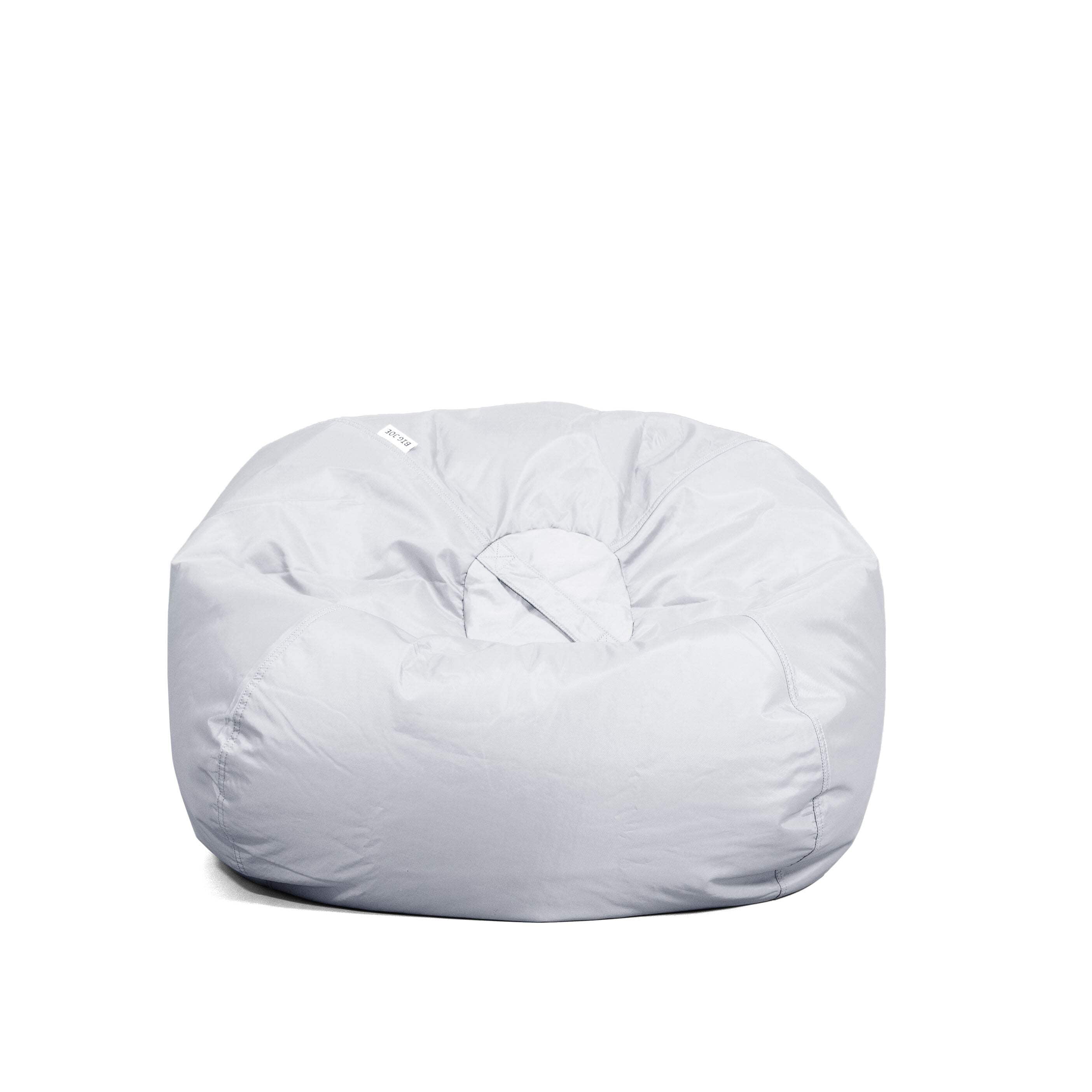 Gray Polyester Nylon Blend Round Bean Bag Chair with Removable Cover