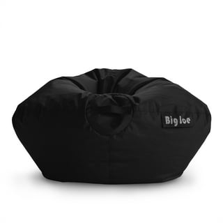 Big Joe Milano Bean Bag Chair, Black Smartmax, 2.5ft & Bean Refill 2Pk  Polystyrene Beans for Bean Bags or Crafts, 100 Liters per Bag