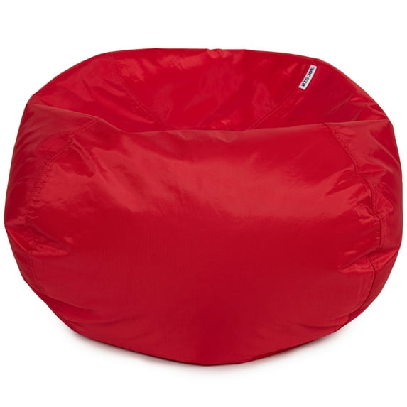 Big Joe Classic Bean Bag Chair for Kids Bedroom and Reading Nook, Easy-Clean Red, Durable Nylon Polyester Blend, 2 feet Refillable