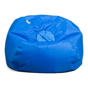 Big Joe Classic Kids Bean Bag Chair, 2 ft Round, Sapphire, Easy-Clean SmartMax Fabric, Refillable with Built-in Handle