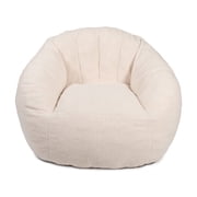 Big Joe Cloudberry Bean Bag Chair, Foam-Filled Structured Seat, Teddy Boucle, Icing, Adults