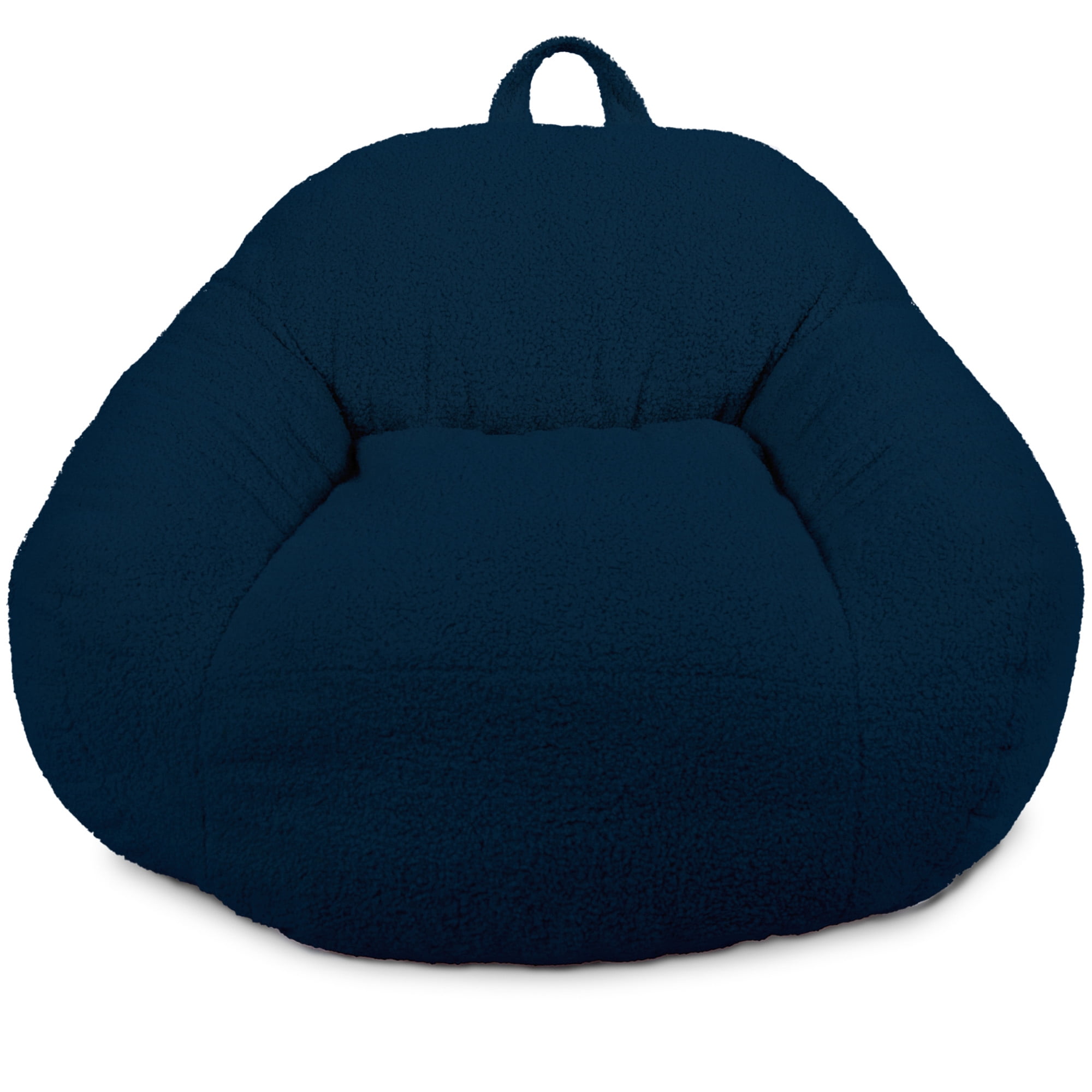 Big Joe Cloudberry Kids Foam-Filled Bean Bag Chair, Deep Blue Teddy Boucle