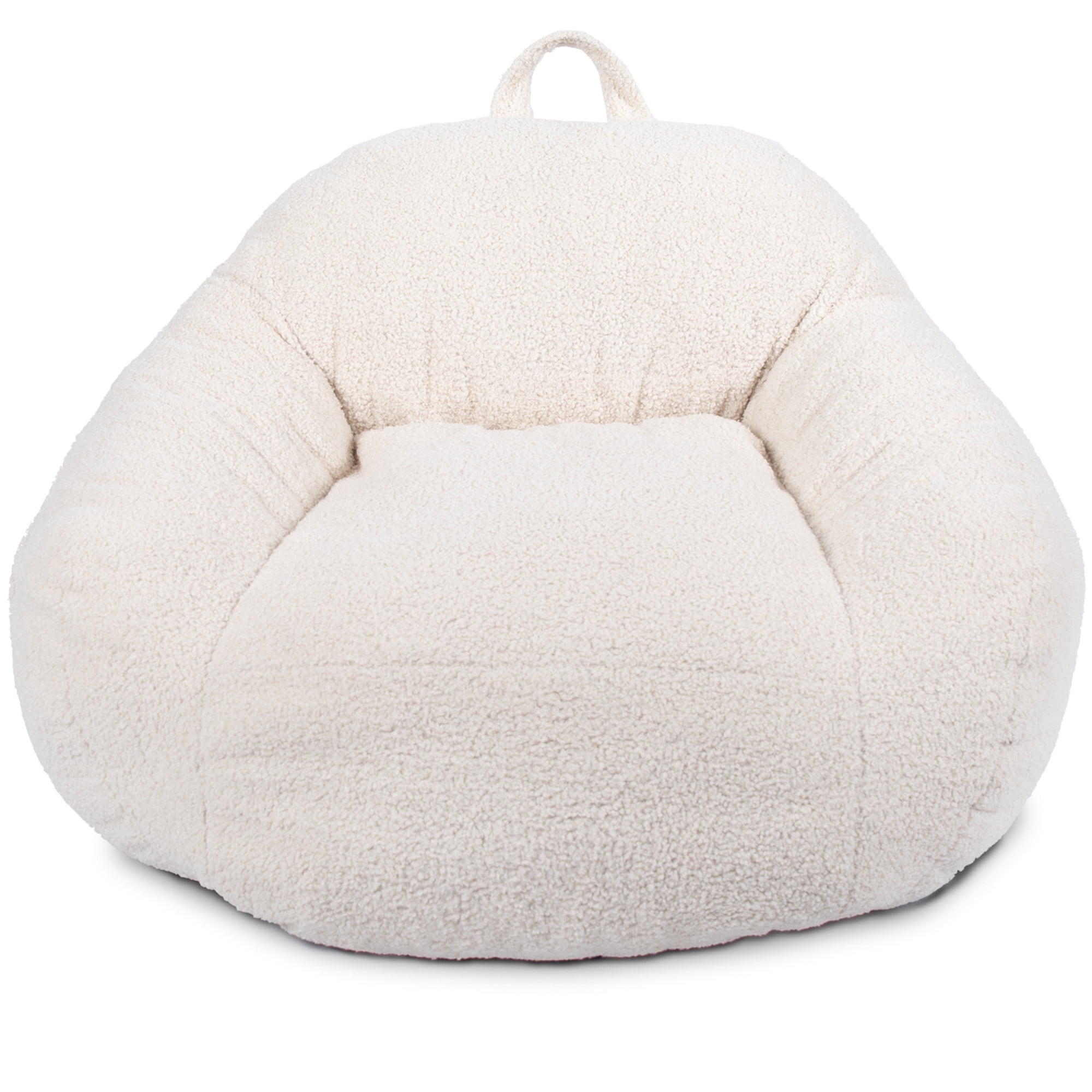 Big Joe Cloudberry Kids Foam-Filled Bean Bag Chair, Icing Teddy Boucle