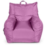 Big Joe Dorm Bean Bag Chair with Drink Holder and Pocket for Teens and Kids, Radiant Orchid, Durable Easy-Clean Polyester Nylon Blend, 3 foot Gaming and Reading Nook Seat, Refillable