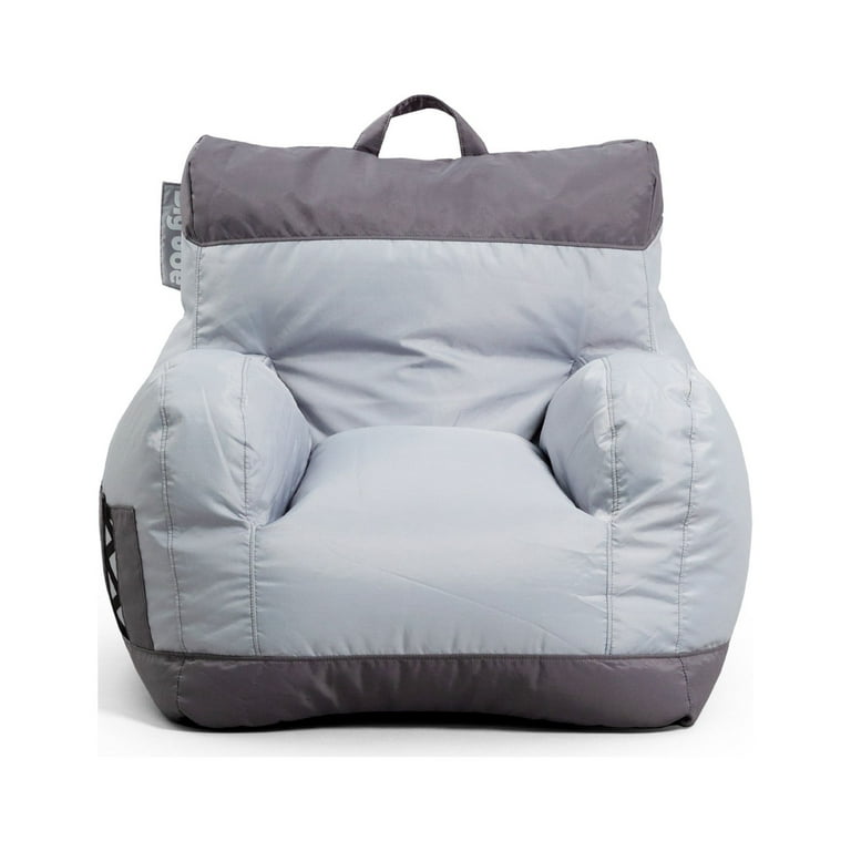 Free Shipping Big Joe Dorm Bean Bag Chair Kids Teens Two Tone Gray Durable Polyester Nylon Blend 3 feet Walmart