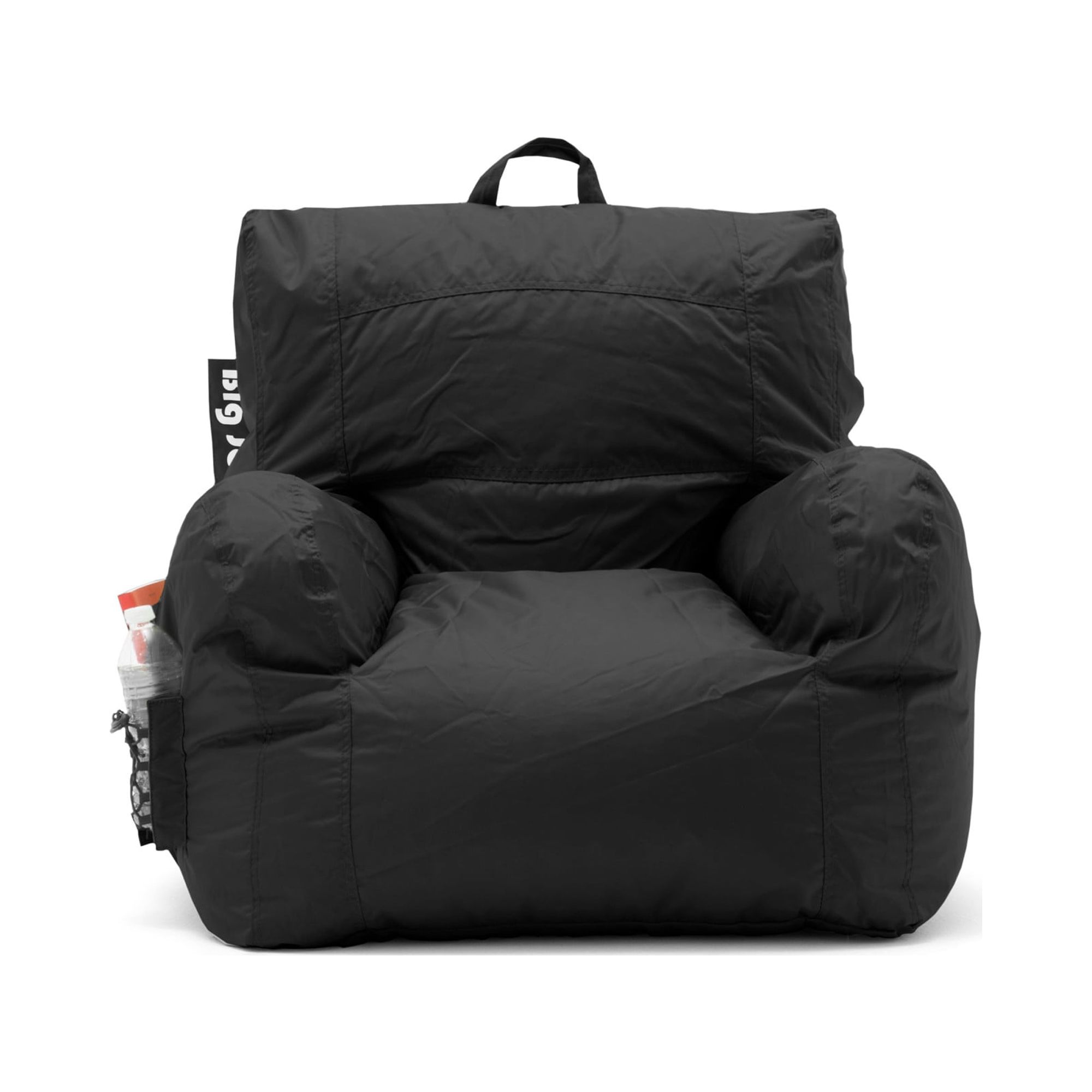 Big Joe Dorm Bean Bag Chair with Drink Holder and Pocket, Black Smartmax, Durable Polyester Nylon Blend, 3 feet - image 1 of 10