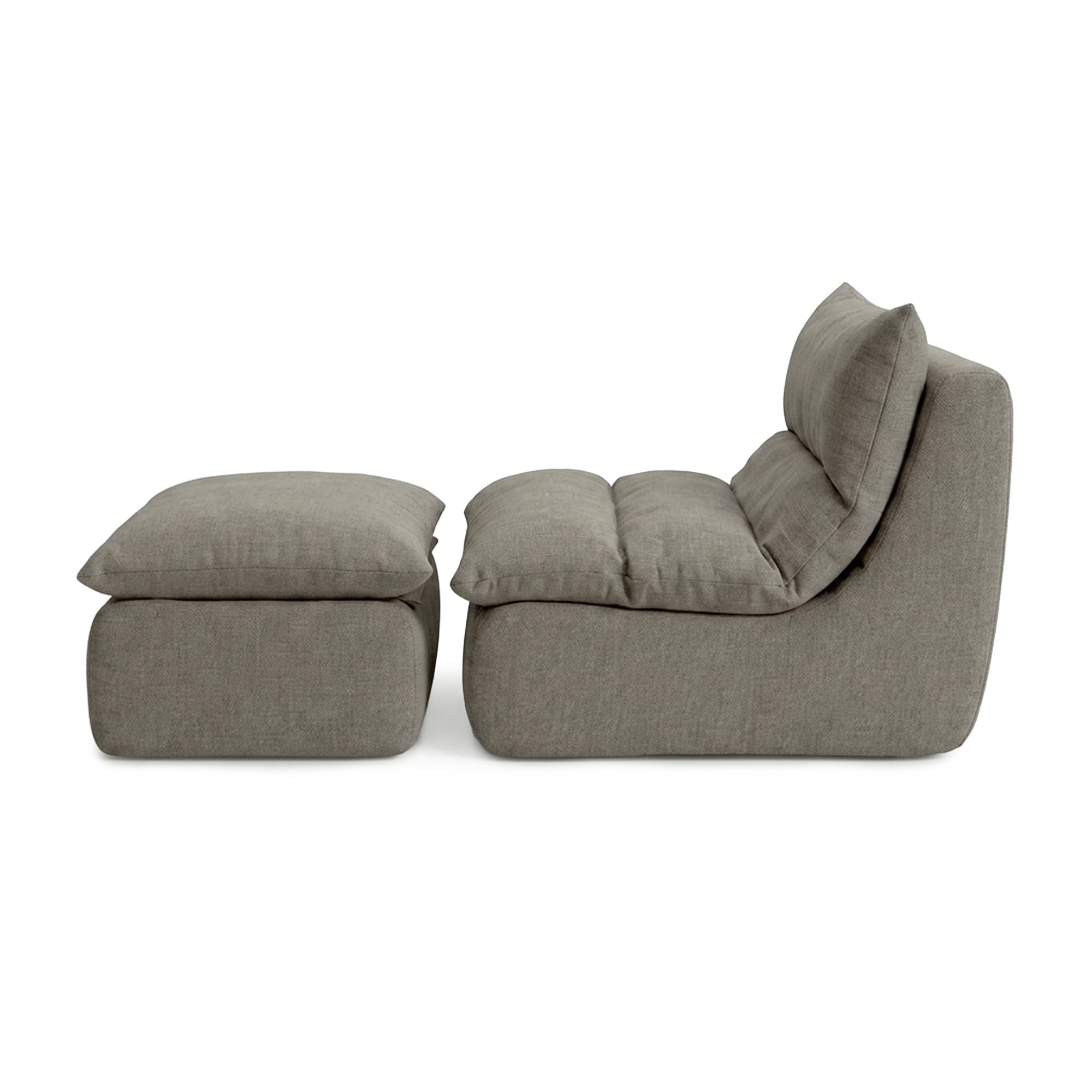 Big Joe Driftscape Indoor Chaise Lounge Chair with Ottoman, Misty Gray